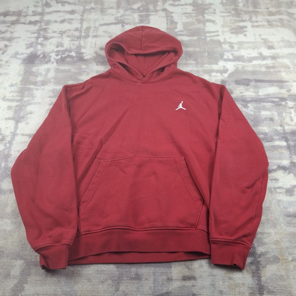 Nike Jordan Brand Jumpman Pullover Hoodie Red White Embroidered Mini Logo Mens M